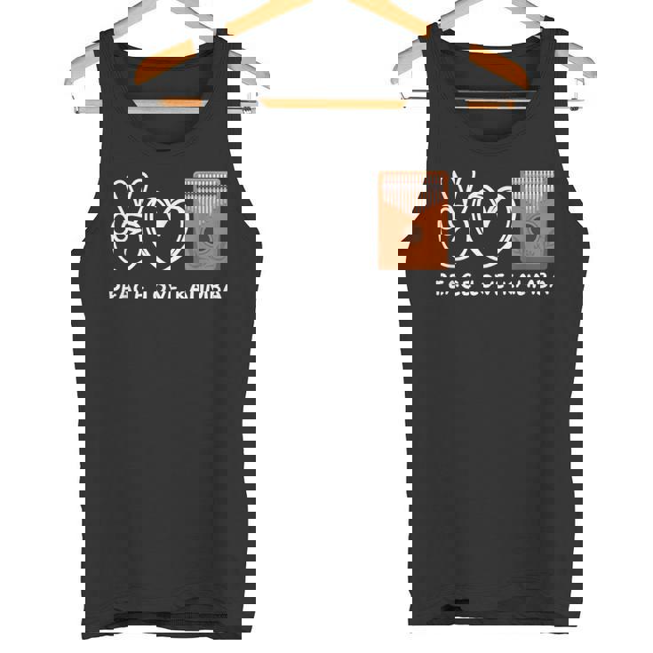 ピース、ラブカリンバレトロカリンバラバー タンクトップ