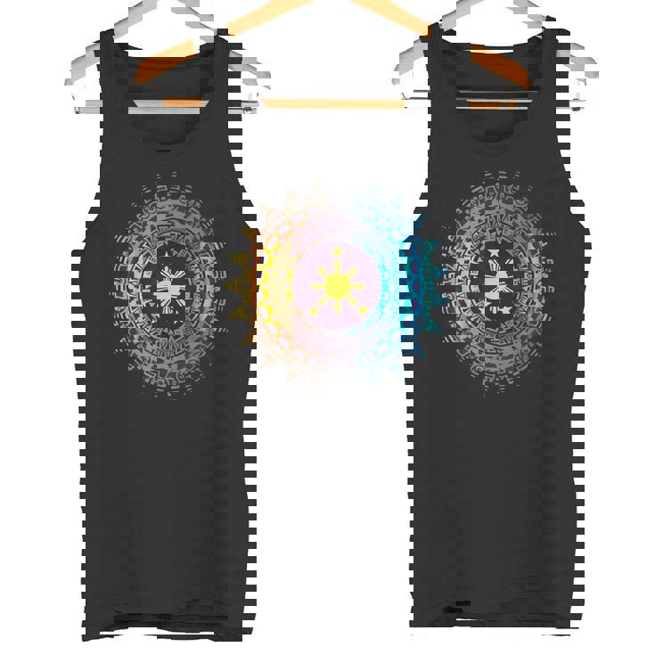 フィリピンの遺産 ヴィンテージ フィリピン国旗 アート ピース タンクトップ