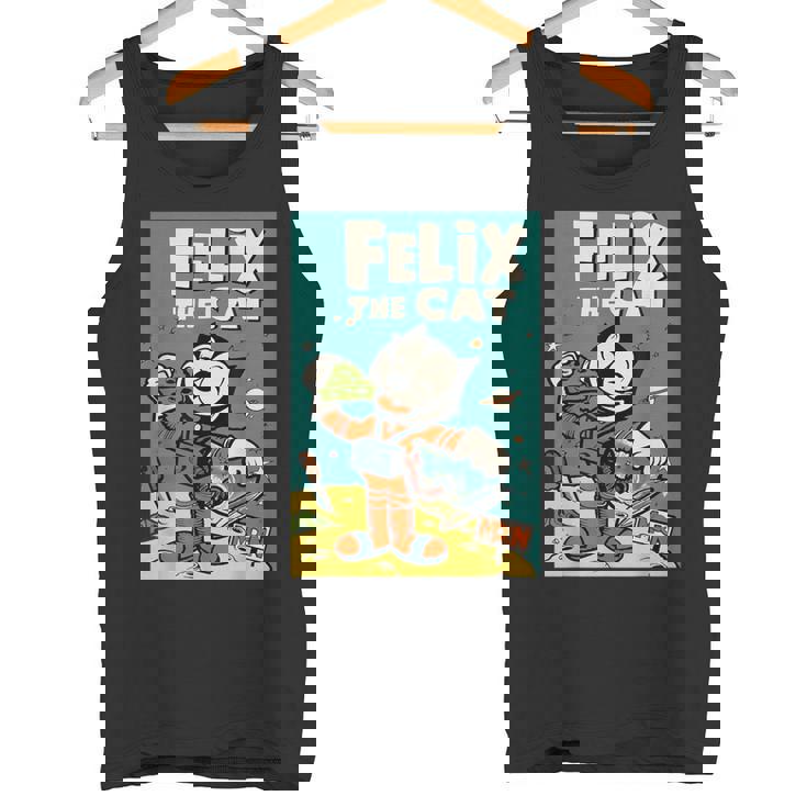 フェリックス・ザ・キャット・ムーン・ドリーマー レトロ1920年代天体アニメーション タンクトップ