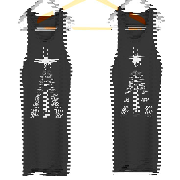 フライング F-15 イーグルパイロットランディング発音アルファベットランウェイ F15 タンクトップ