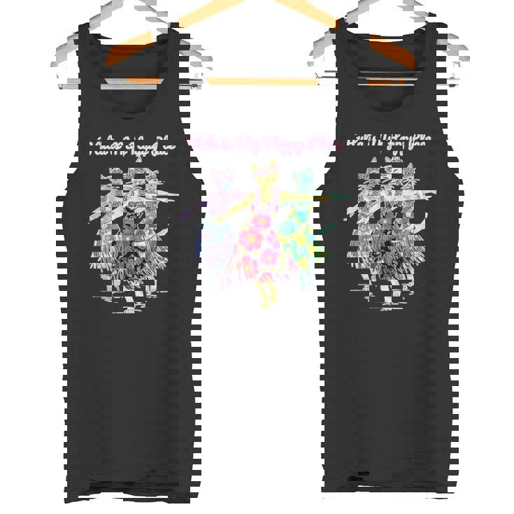 フラダンスを踊る猫 タンクトップ