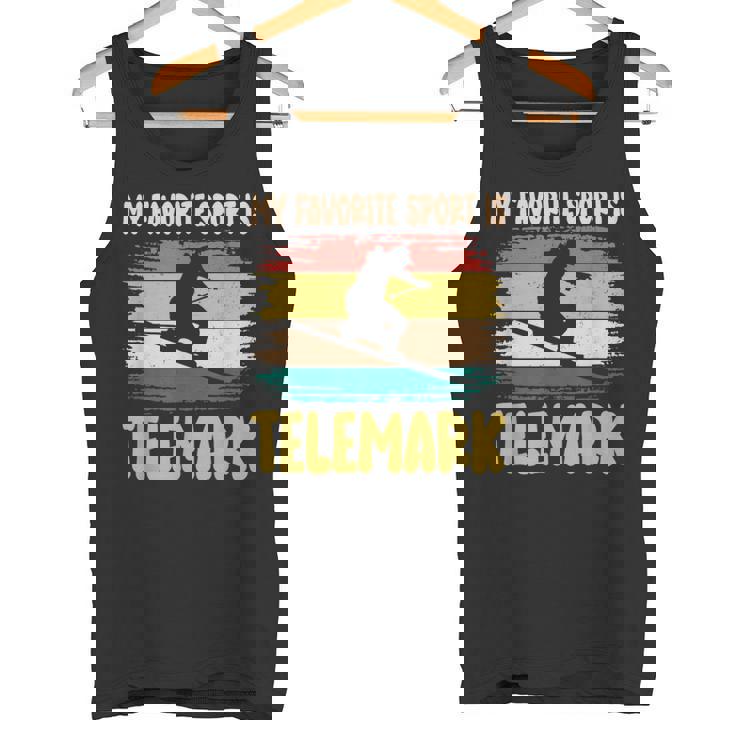 フリーヒールスキー 好きなスポーツはテレマークスキー スキーヤー タンクトップ