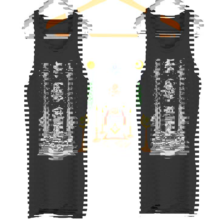 フリーメーソンのロッジ フリーメイソン フリーメイソンのコンパス フリーメイソンの祭壇 タンクトップ