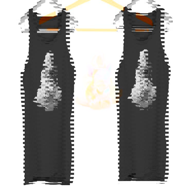 フレンチブルドッグ 犬 アイスクリームを食べる犬 面白い かわいい タンクトップ