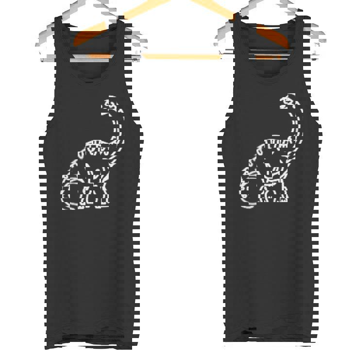 ブラキオサウルス ミニマリスト バッジ パッチライン アート 恐竜 タンクトップ