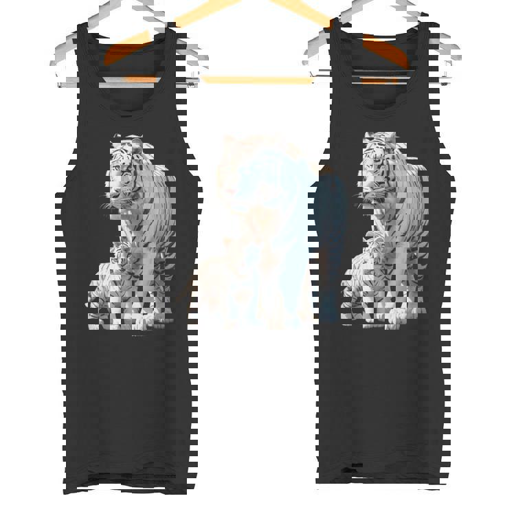 ホワイトタイガー、ネコの動物 タンクトップ