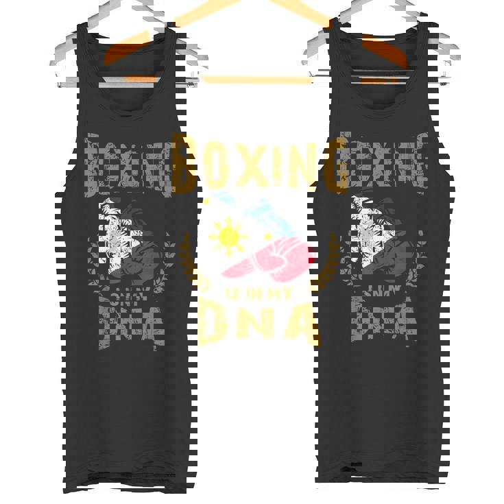 ボクシングは私の Dna にある フィリピン国旗のボクシング グローブ タンクトップ