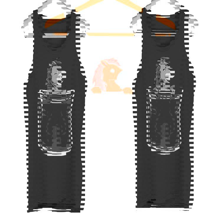 ポケットの中のかわいい馬 タンクトップ