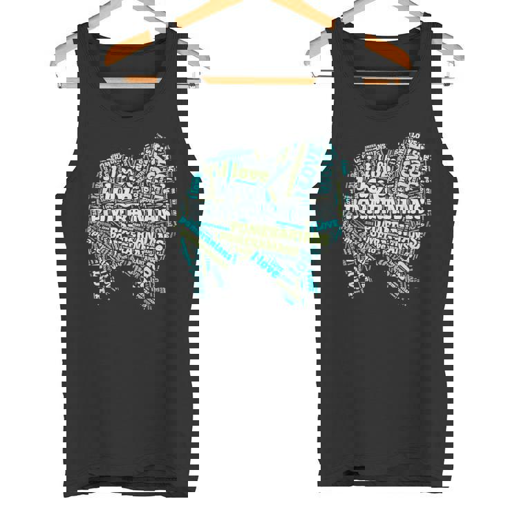 ポメラニアンが大好き-Word Cloud Pomeranians 犬ティー A タンクトップ