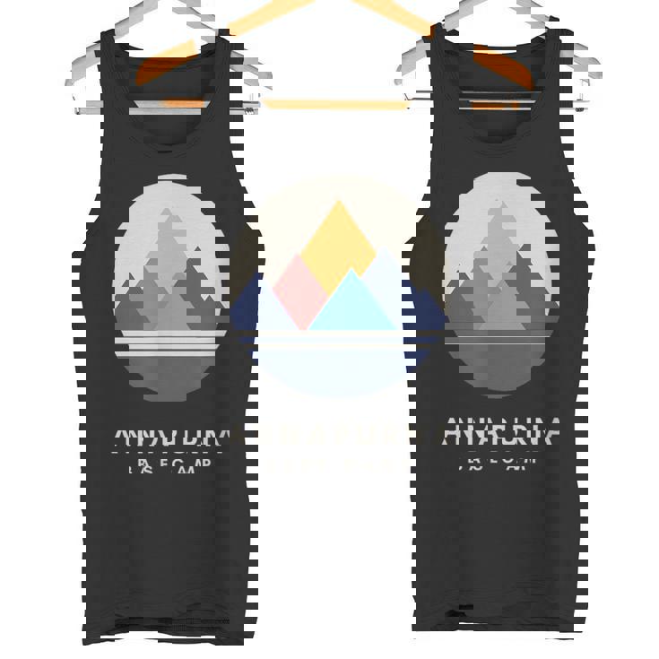 ミニマルなアンナプルナベースキャンプ 山モチーフ ハイキング タンクトップ