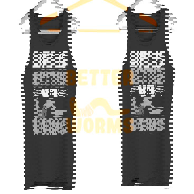 ミミズがいると人生はより良くなる ミミズの養殖 ミミズ ファーマー タンクトップ