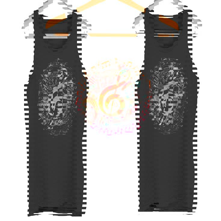 ミュージシャンギフト ト音記号音楽 タンクトップ