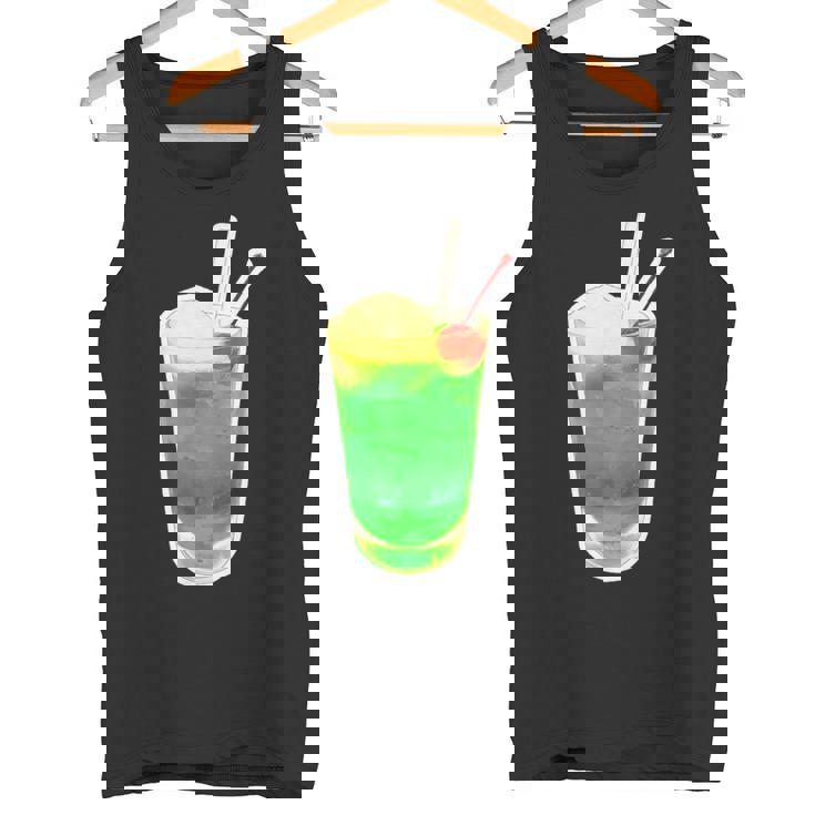 メロンソーダ／クリームソーダ（スイーツ ポップ）夏【サマータイム】昭和レトロ 80S かわいい デザイン タンクトップ