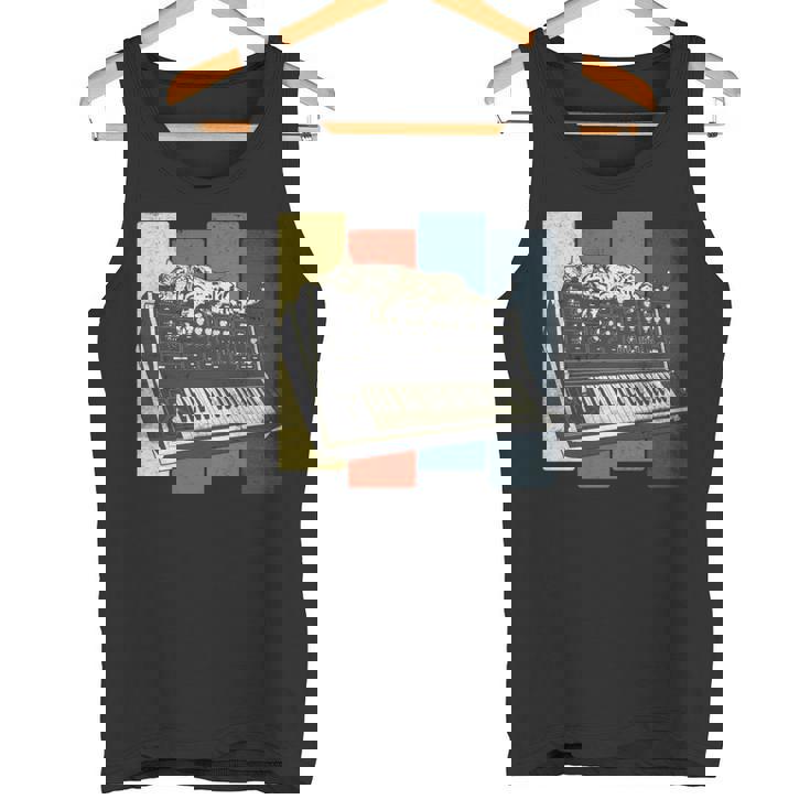 モジュラー シンセサイザー キーボード テクノ ビンテージ アナログ 猫 長袖tシャツ タンクトップ