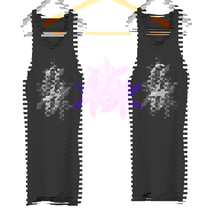 ライラック イニシャル H モノグラム パープル フローラル タンクトップ