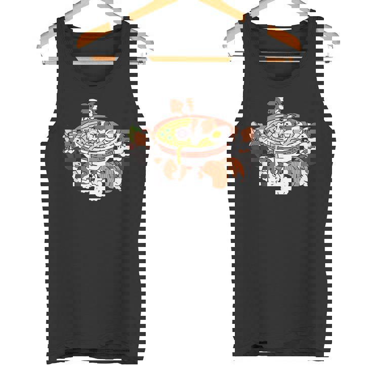 ラーメン寿司パピヨン犬 タンクトップ