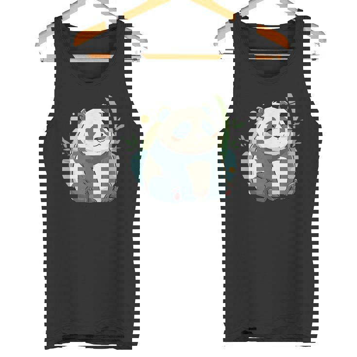 リラックス竹林ぽっちゃりパンダ美学 タンクトップ