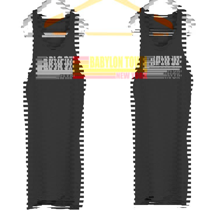 レッド レトロ ヴィンテージ バビロン タウン ニューヨーク州 Ny 長袖tシャツ タンクトップ