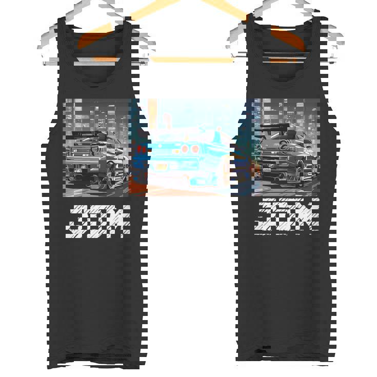 レトロ Jdm 日本ドリフトレース チューニングカー 東京スカイライン ギフト 長袖tシャツ タンクトップ