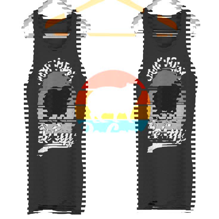 レトロ 面白い カピバラ Don't Worry Be Capy タンクトップ