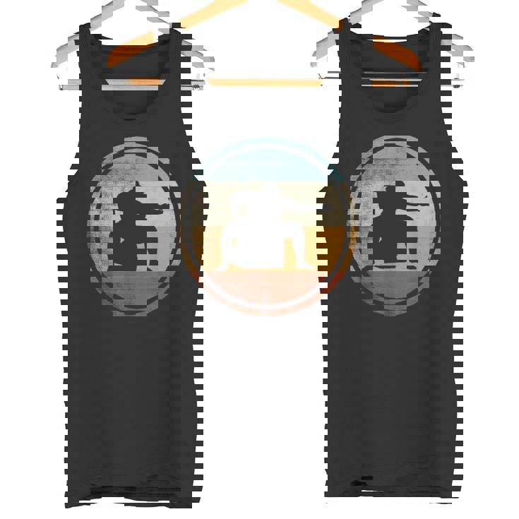 レトロなビンテージ デザイン レスラー相撲 タンクトップ