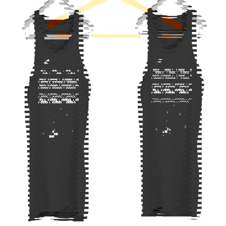 レトロなヴィンテージビデオゲームスペースシューティングアーケード タンクトップ