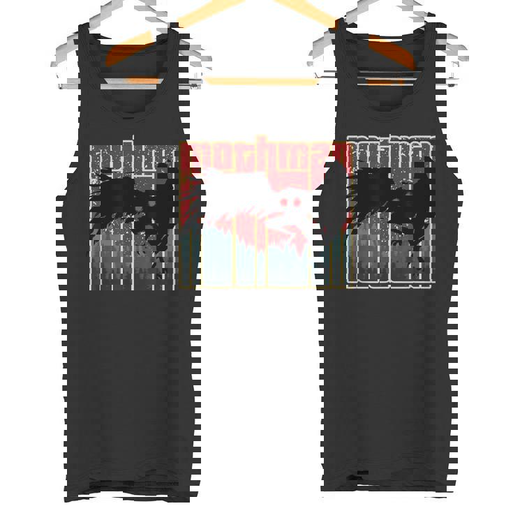 レトロモスマン-オリジナルのウェストバージニアクリプティッドアートワーク タンクトップ