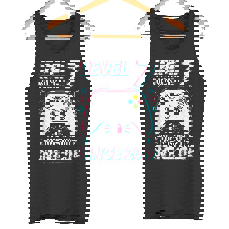 レベル 7 アンロック ビデオゲーム 7歳の誕生日 7歳の男の子 タンクトップ