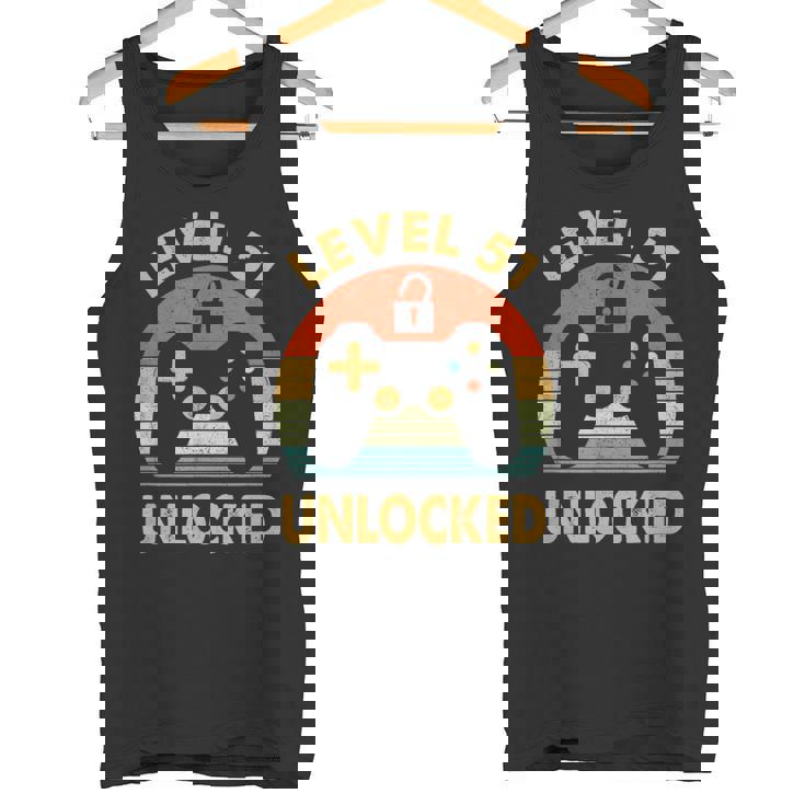 レベル51アンロック レトロヴィンテージ51歳の誕生日ゲームゲーマー タンクトップ