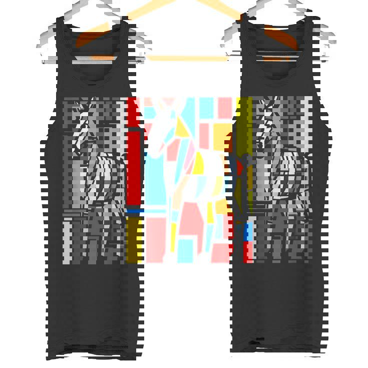 ロバ カラフル 動物 グラフィック アートワーク ロバ タンクトップ