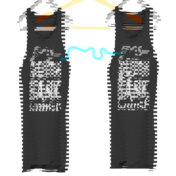 ロンドン、「サウスバンク」の「テムズ川」地図のロンドンお土産 タンクトップ