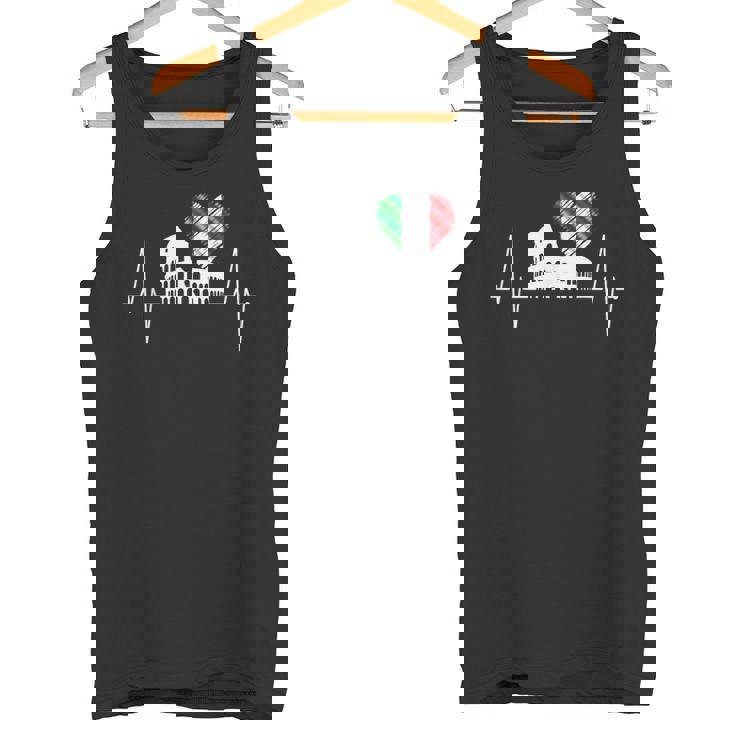 ローマ コロッセオ ハートビート イタリア イタリア国旗 ハート ローマン ローマ タンクトップ