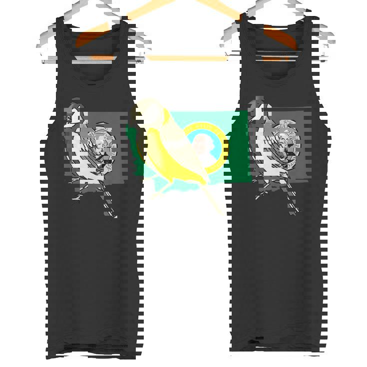 ワシントン州旗 ゴールドフィンチ 鳥 タンクトップ