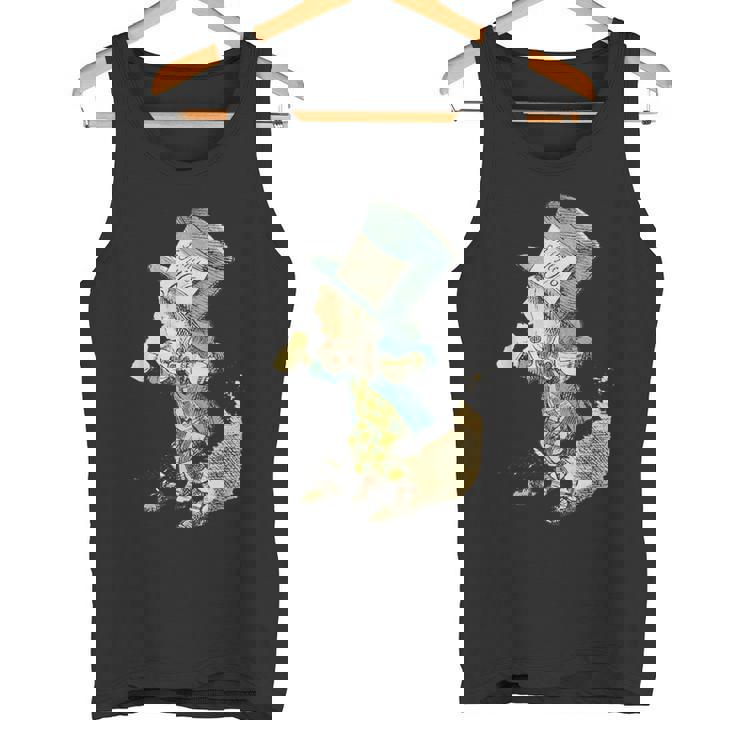 不思議の国のアリス マッドハッター ヴィンテージイラスト タンクトップ