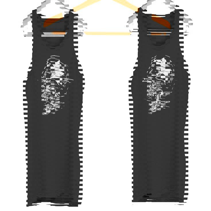 兵士 スカル スケルトン ミリタリー アーミー メモリアルデー 愛国心 タンクトップ