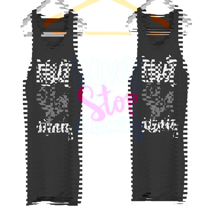 励ましギフト ポジティブなメッセージ Nevertop Dreaming タンクトップ