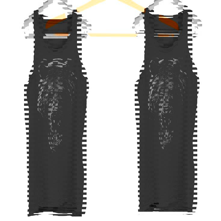 動物愛好家のための怒っているクマの顔グラフィック T シャツ タンクトップ