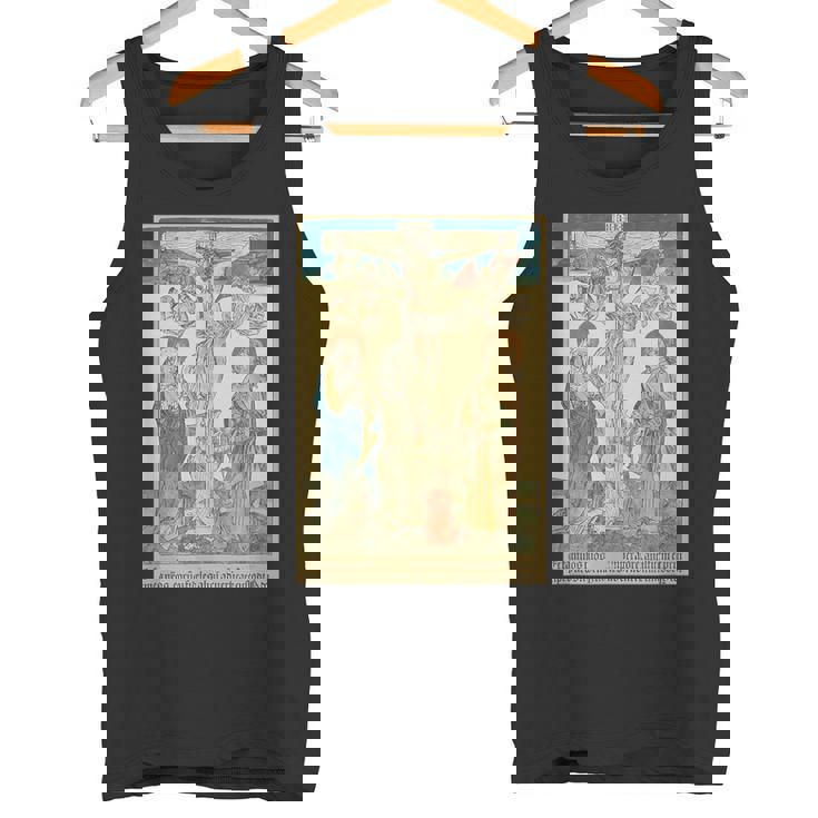 十字架上のイエス 中世美術 キリスト教 カトリック タンクトップ