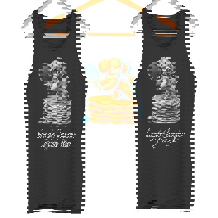 卓球 トイプードル スイーツ パンケーキ 面白い アートデザイン 可愛い おしゃれ 動物 英字 スポーツ 長袖tシャツ タンクトップ