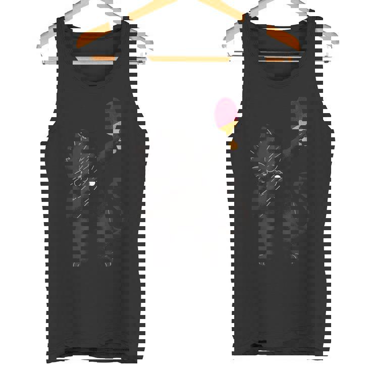 卓球黒猫ピンポン服 猫ピンポン タンクトップ