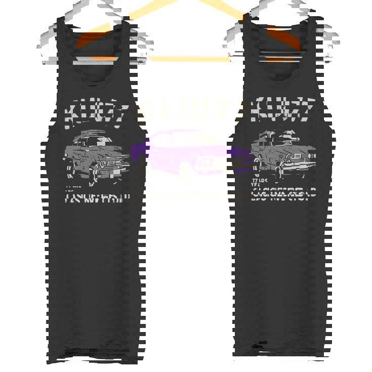 喜寿祝い 車好き お父さん 男性 クラシックカー 77歳 Classic Never Gets Old 長袖tシャツ タンクトップ