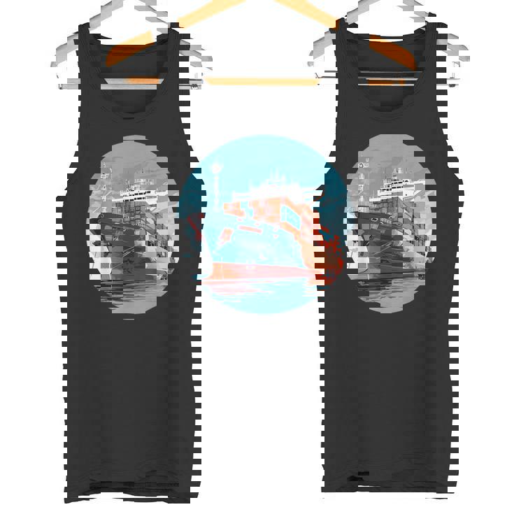 大型輸送船 カーゴコンテナ船愛好家向け タンクトップ