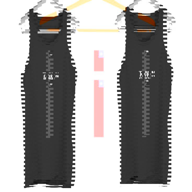 大文字で「Taiwan」の文字が入った縦型台湾国旗 タンクトップ