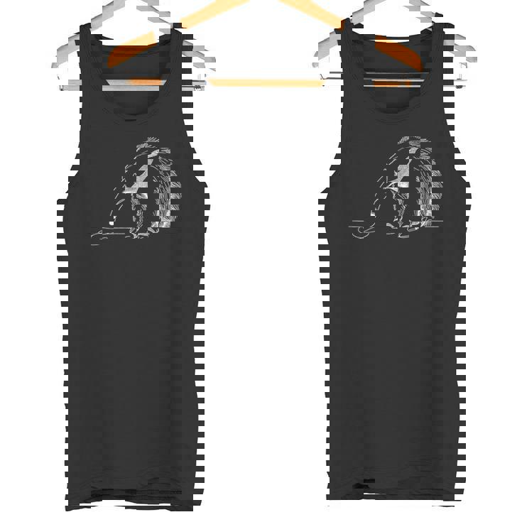 巨大アリクイ ラインアート 野生動物 図面デザイン タンクトップ