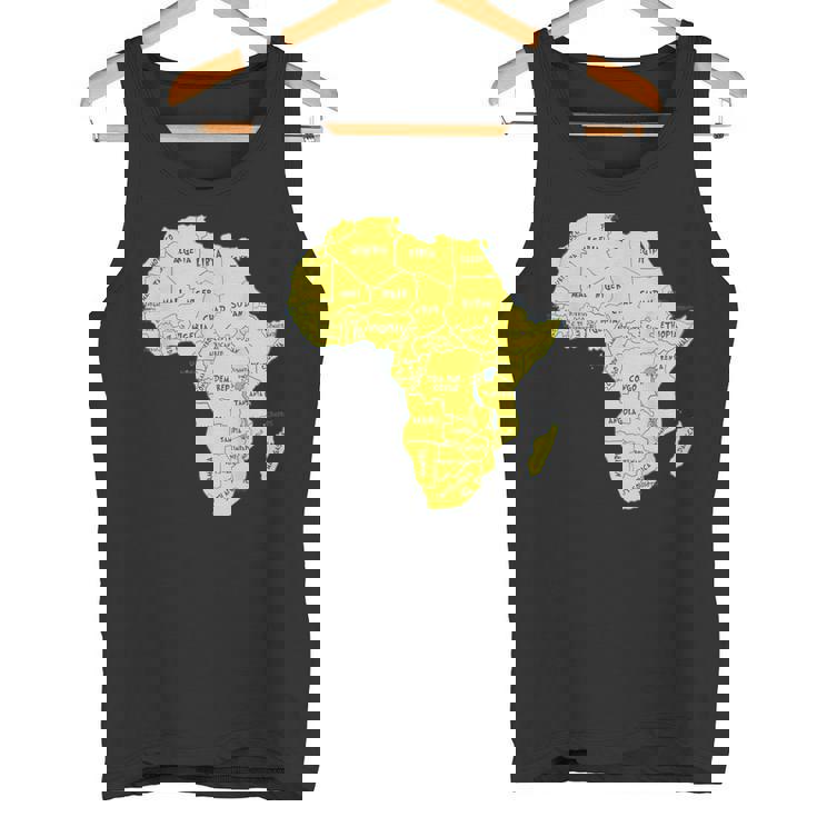 手描きアフリカ地図tシャツ 国名付き タンクトップ