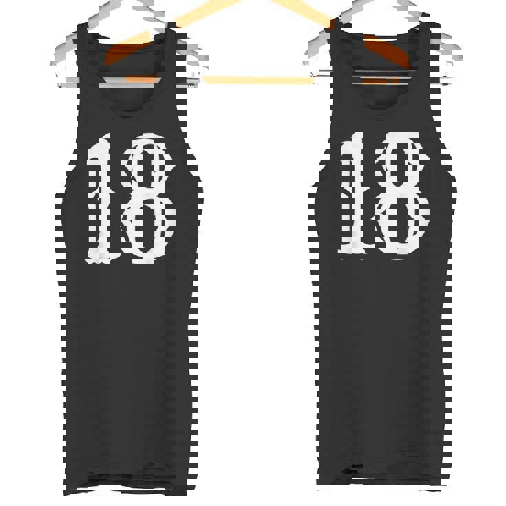 数字 18 インチ 白 大 太字 アメリカ 西部 スタイル フォント タンクトップ