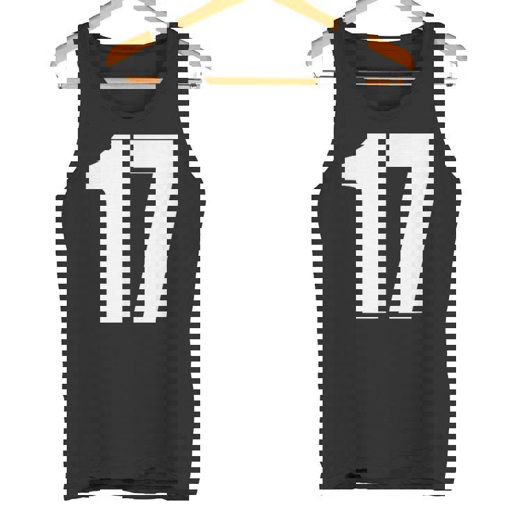 数字 セブンティーン数字 17 プレーンホワイト数字 タンクトップ