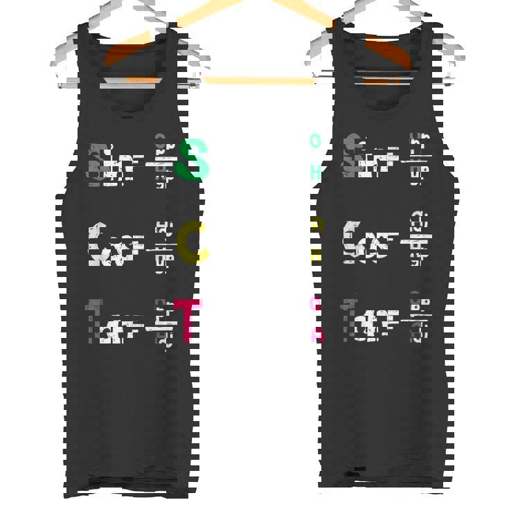 数学教師 三角法oh Cah Toa ジオメトリパロディ タンクトップ