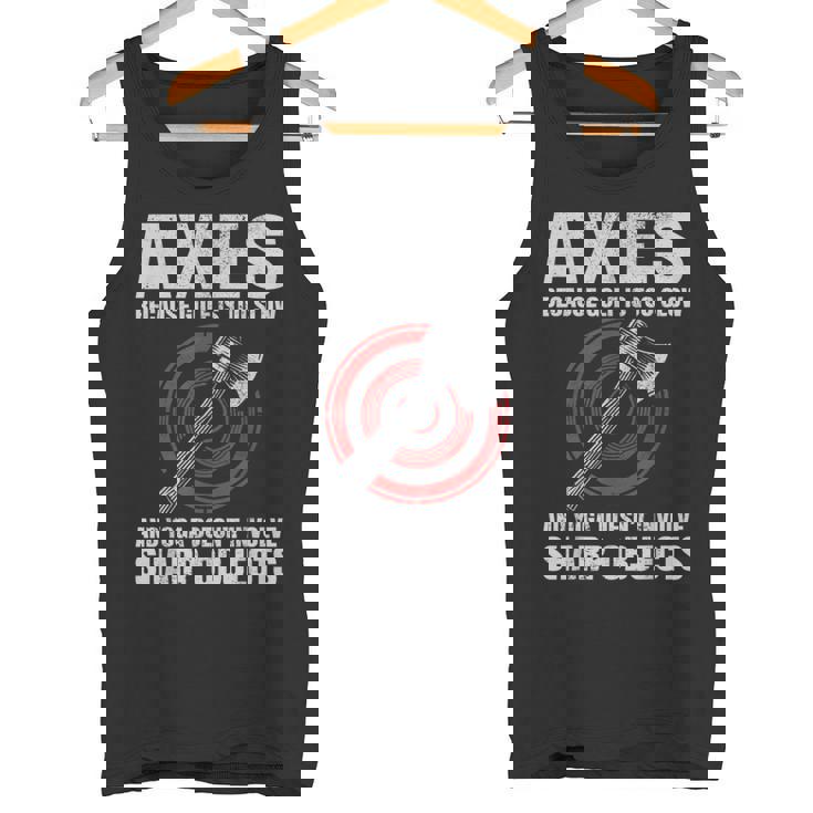 斧投げ ランバージャック ヨガ ゴルフ ファニー 斧投げ ブルズアイ タンクトップ