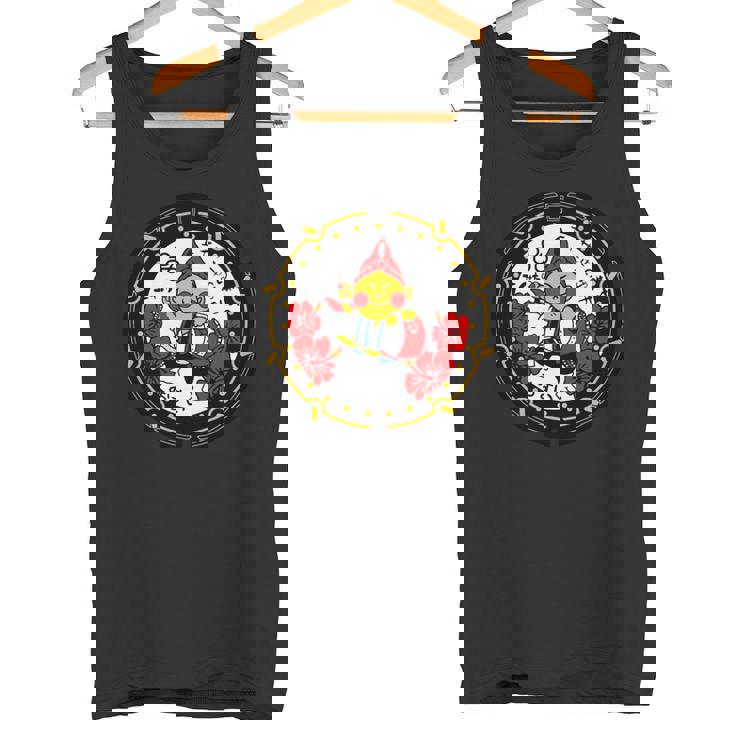 日本 マンホールアート 沖縄市栄房 エイサー 沖縄市エイサーエイ坊 ウチナ 長袖tシャツ タンクトップ